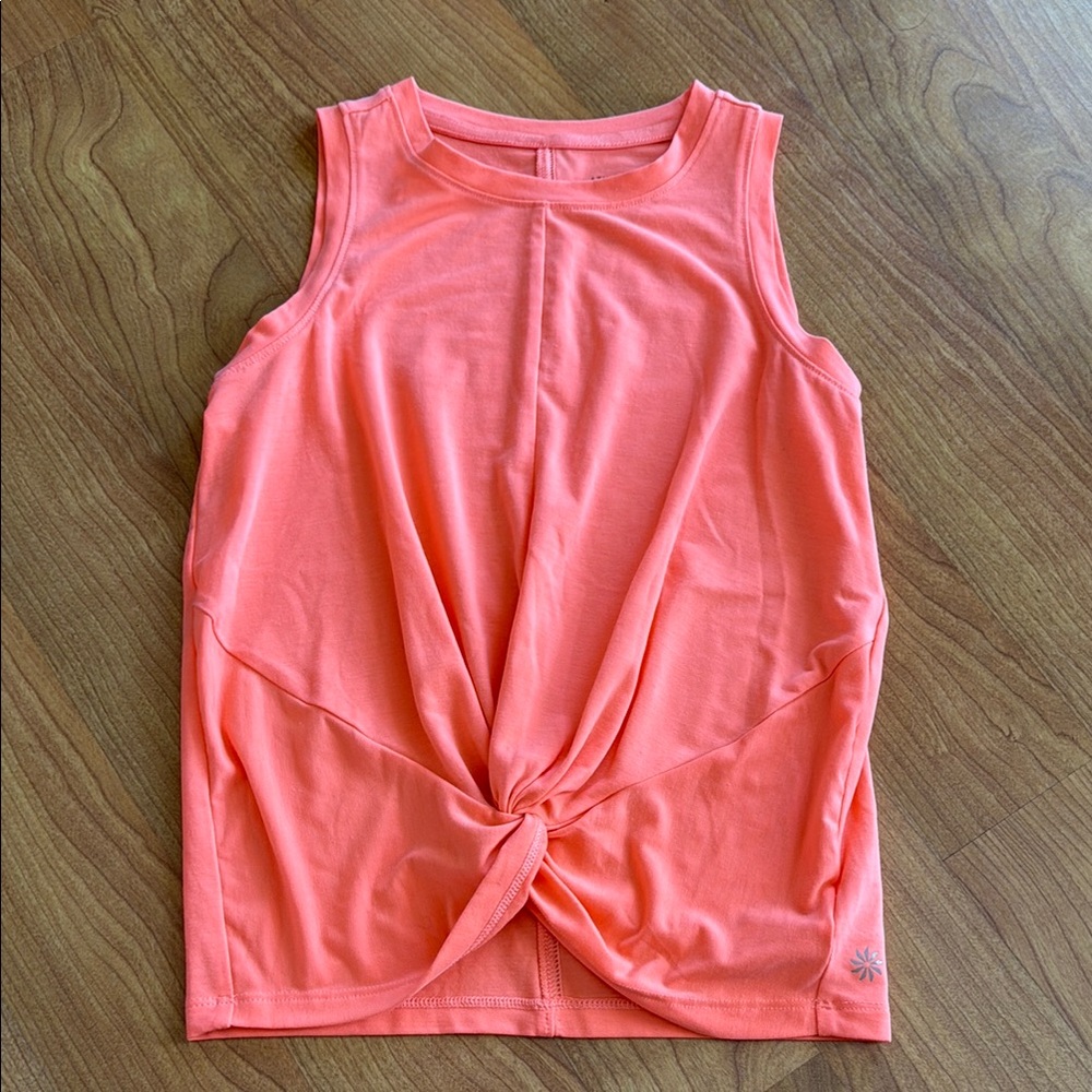 Athleta Girl Coral Sleeveless Twist Knot Top